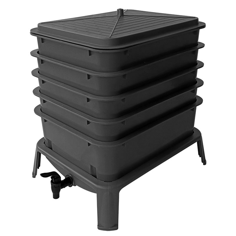 Commercial Kitchen Bin - Heavy Duty 50L 5-Tray Worm Farm